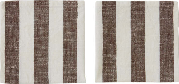 Serwetki materiałowe Striped biało-brązowe 2 szt.