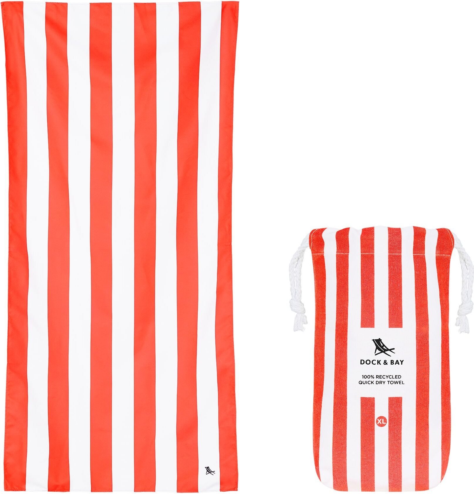 Ręcznik plażowy szybkoschnący Dock & Bay 90 x 200 cm koralowy