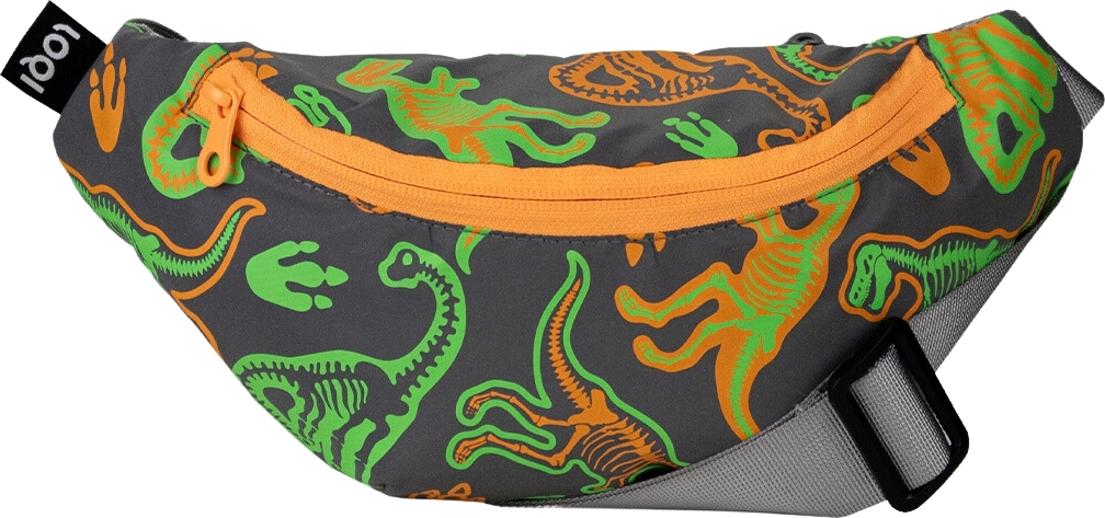 Saszetka LOQI Artist Dinosaur Skeleton mini z powłoką odblaskową