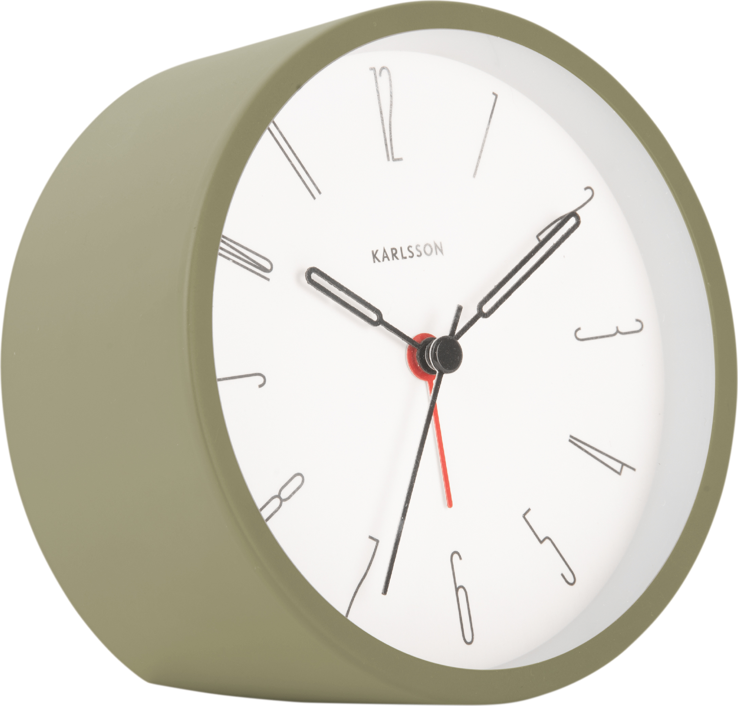 Budzik Belle Numbers zielony mech