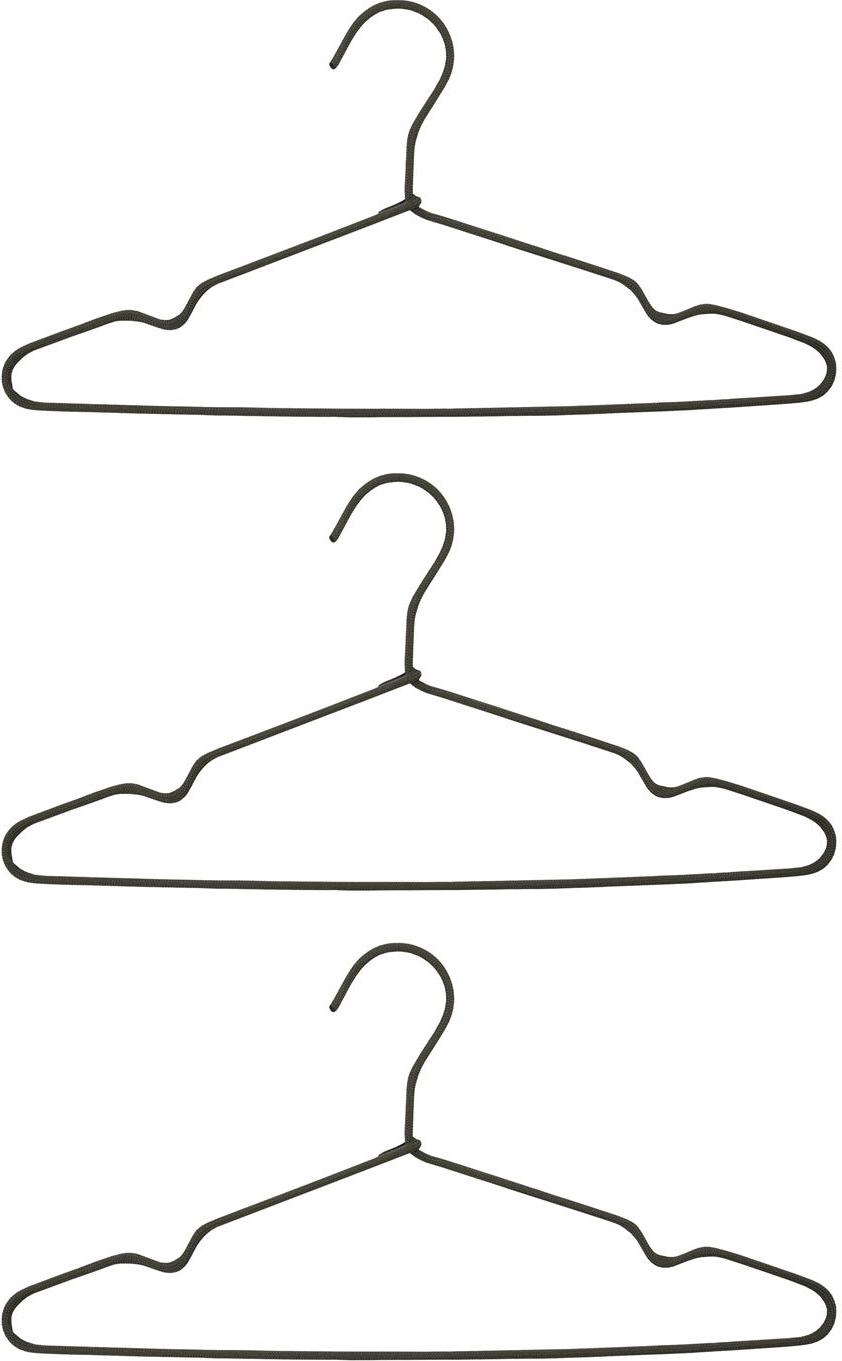 Wieszaki na ubrania Wire ciemnoszare 3 szt.