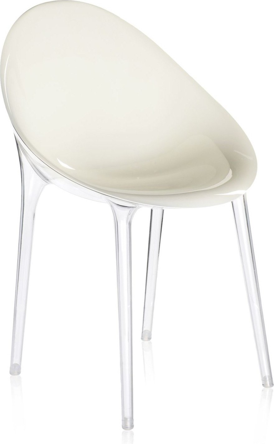 Krzesło Mr. Impossible nieprzeźroczyste lśniąca biel