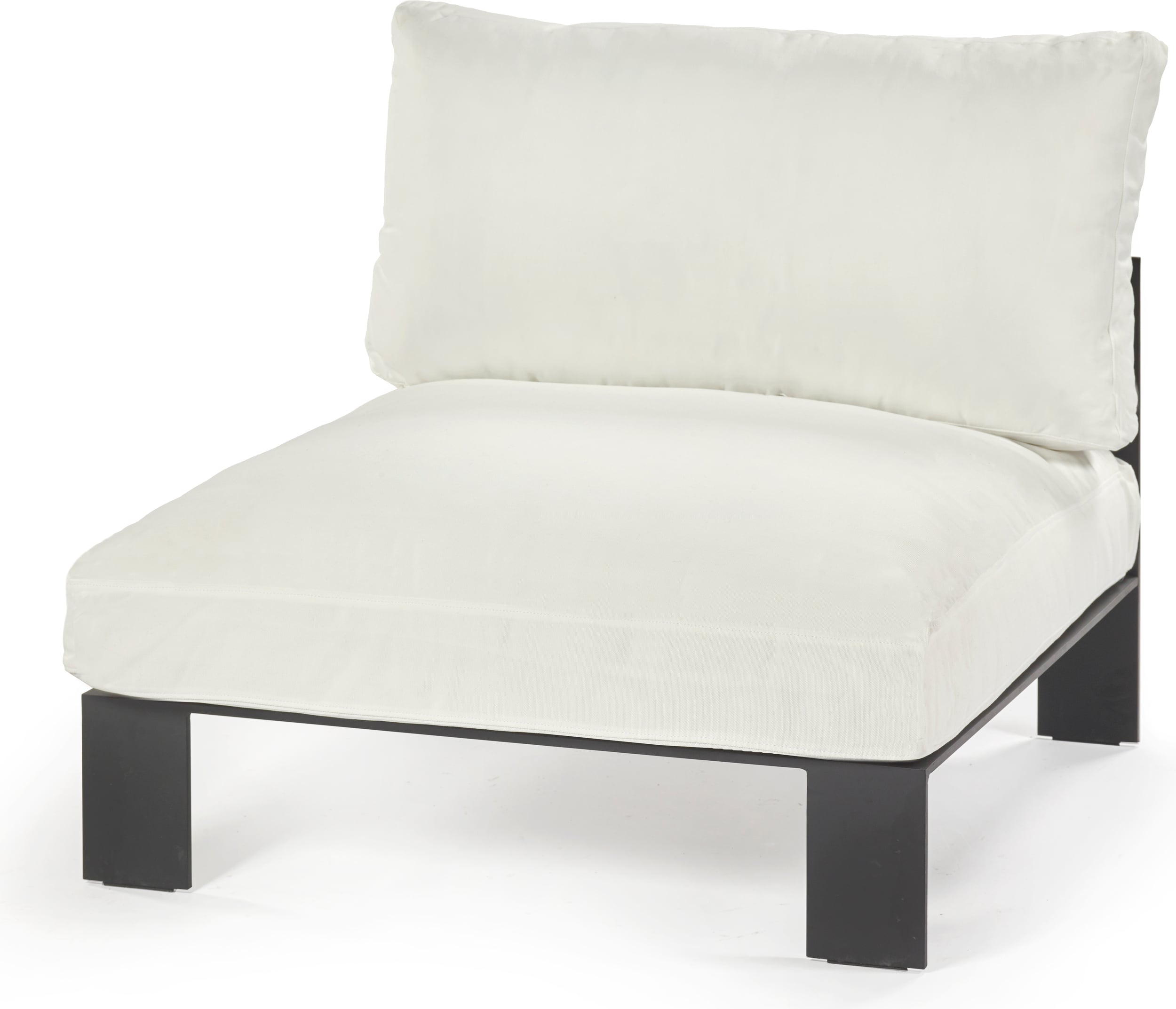 Sofa modułowa ogrodowa jednoosobowa Serax 95 cm złamana biel