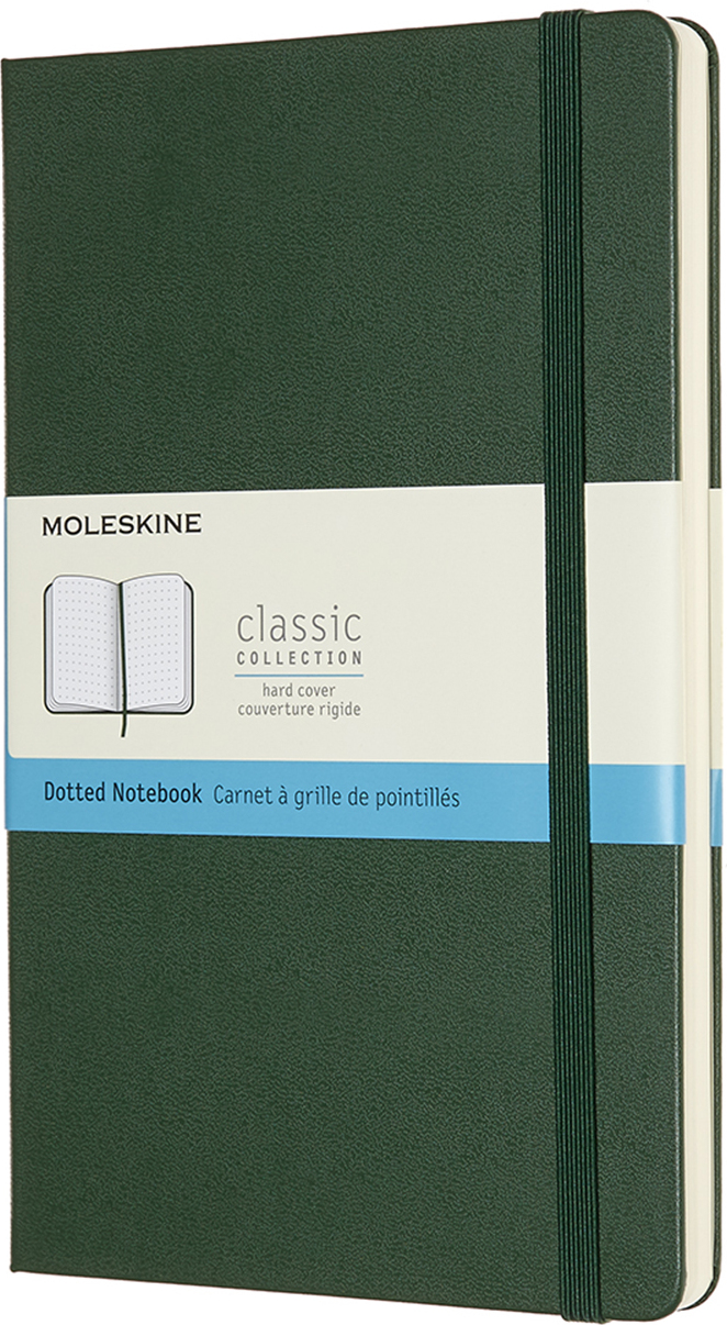 Notes w kropki Moleskine Classic L 240 stron zieleń leśna twarda oprawa