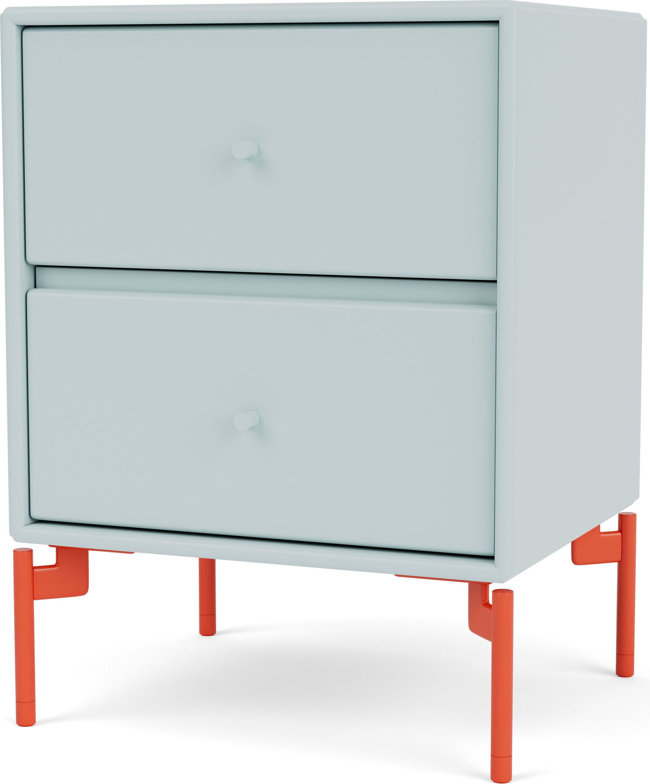 Szafka nocna Drift jasnobłękitna na czerwonych nogach