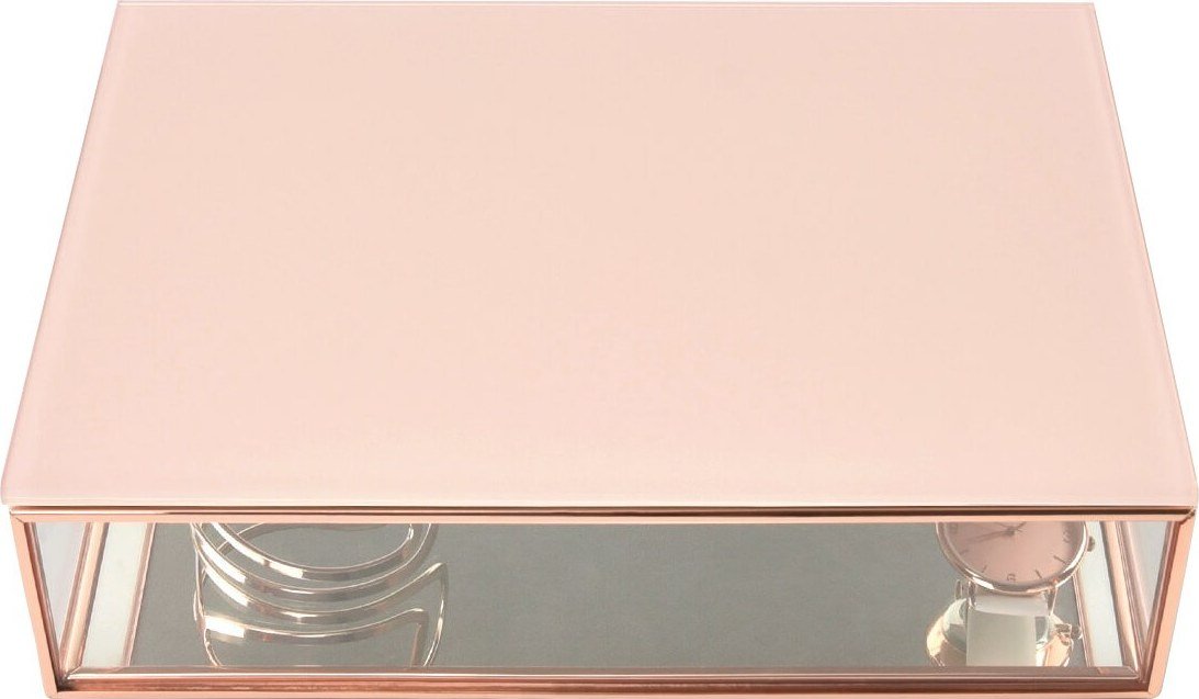 Szkatułka na biżuterię Stackers duże różowa szklana
