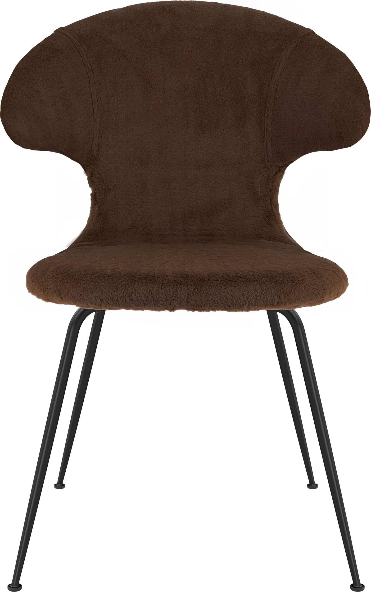 Krzesło Time Flies Teddy brązowe na czarnych nogach