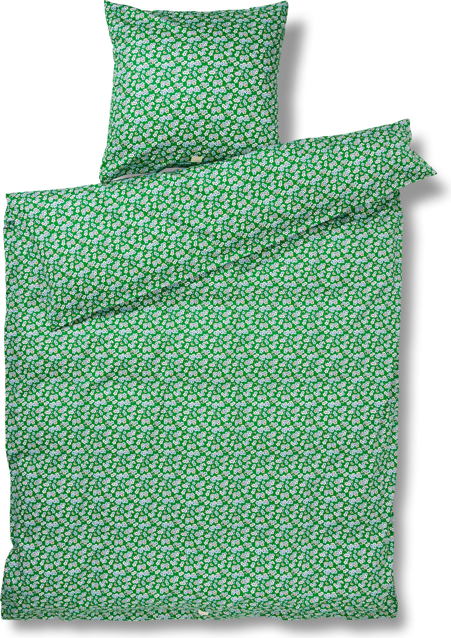 Pościel Pleasantly 140 x 220 cm zielona z poszewką na poduszkę 60 x 63 cm zapięcie suwak