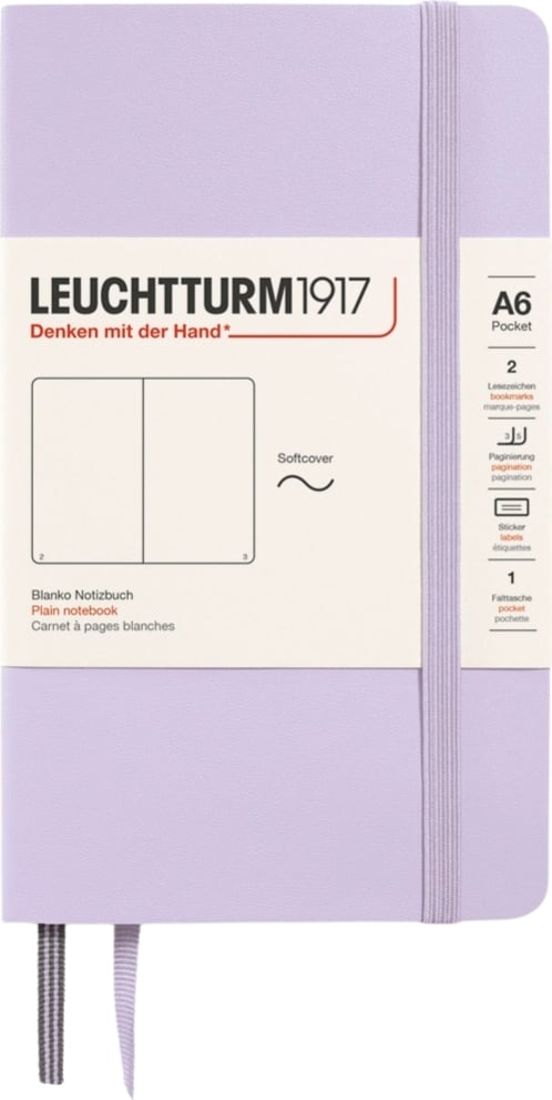 Notes gładki w miękkiej oprawie Leuchtturm 1917 A6 123 strony liliowy 80 g/m²