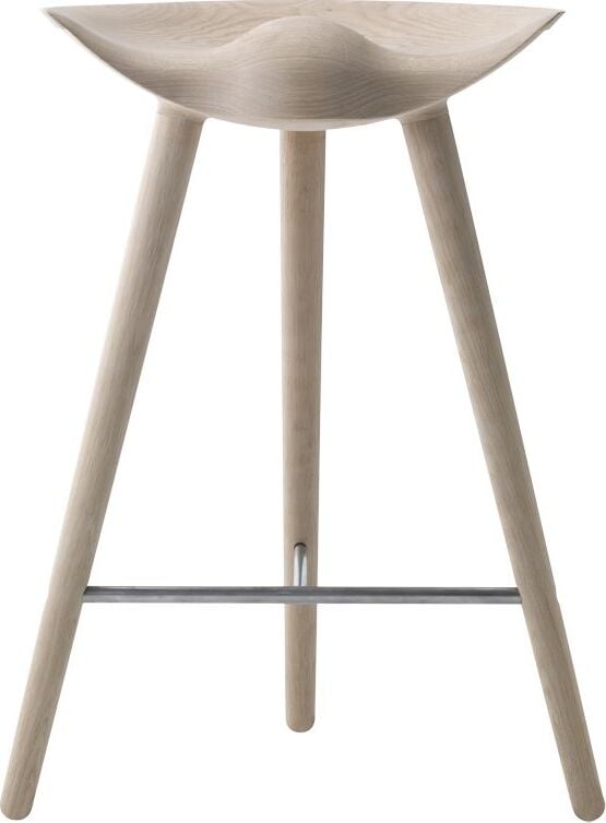 Stołek ML 42 Counter jasny dąb ze srebrnym łączeniem