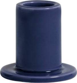 Świecznik na klasyczną świecę Tube S granatowy ceramiczny