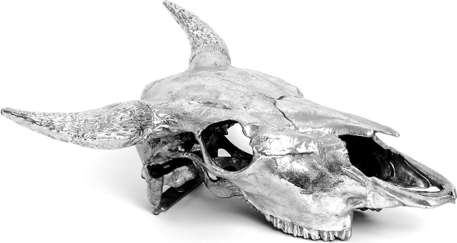 Dekoracja Wunderkammer srebrna Bison Skull