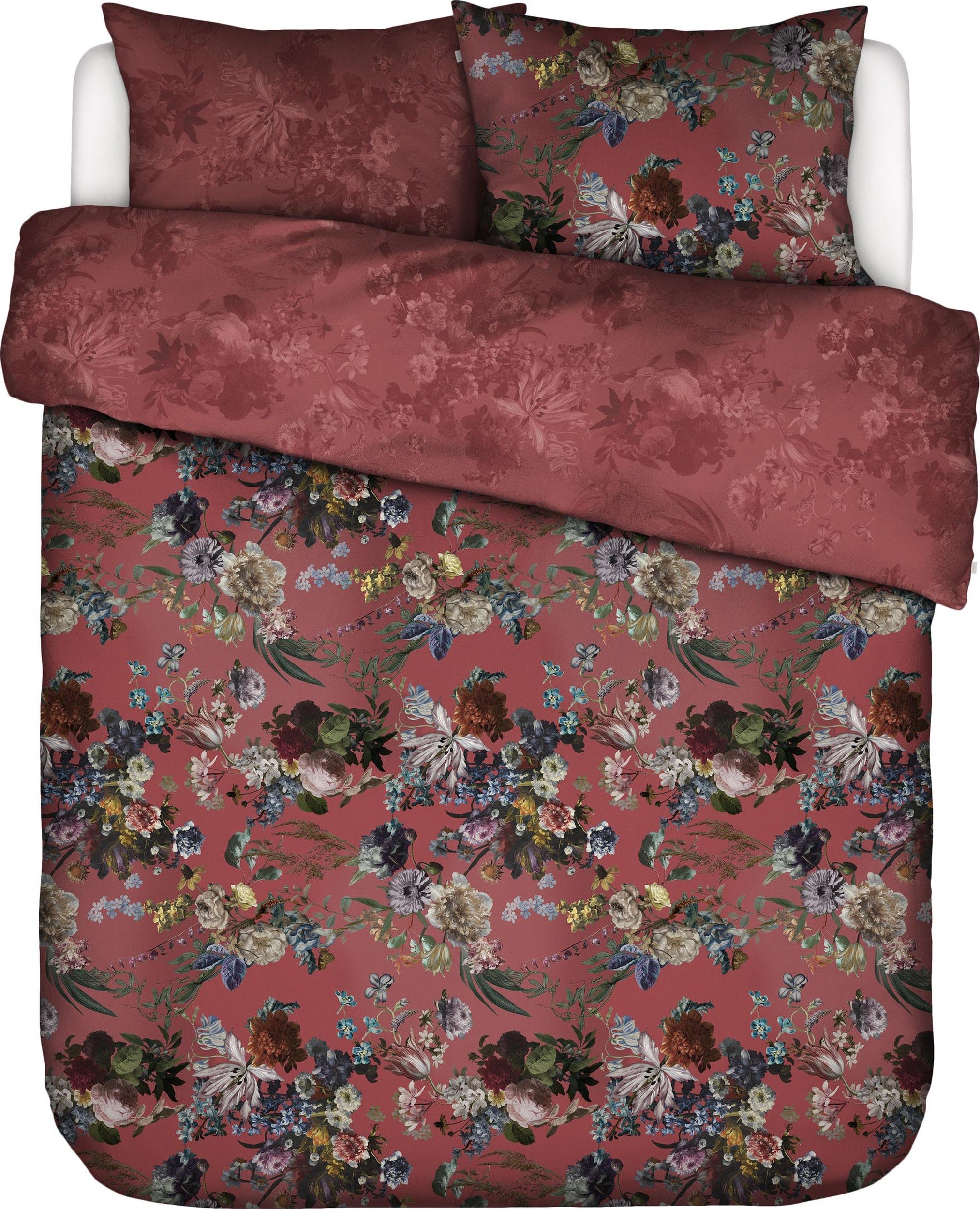 Pościel Isabelle 260 x 220 cm kasztanowa z 2 poszewkami na poduszki 60 x 70 cm zapięcie flap