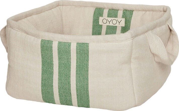 Kosz na pieczywo Linu 24 cm beżowo-zielony