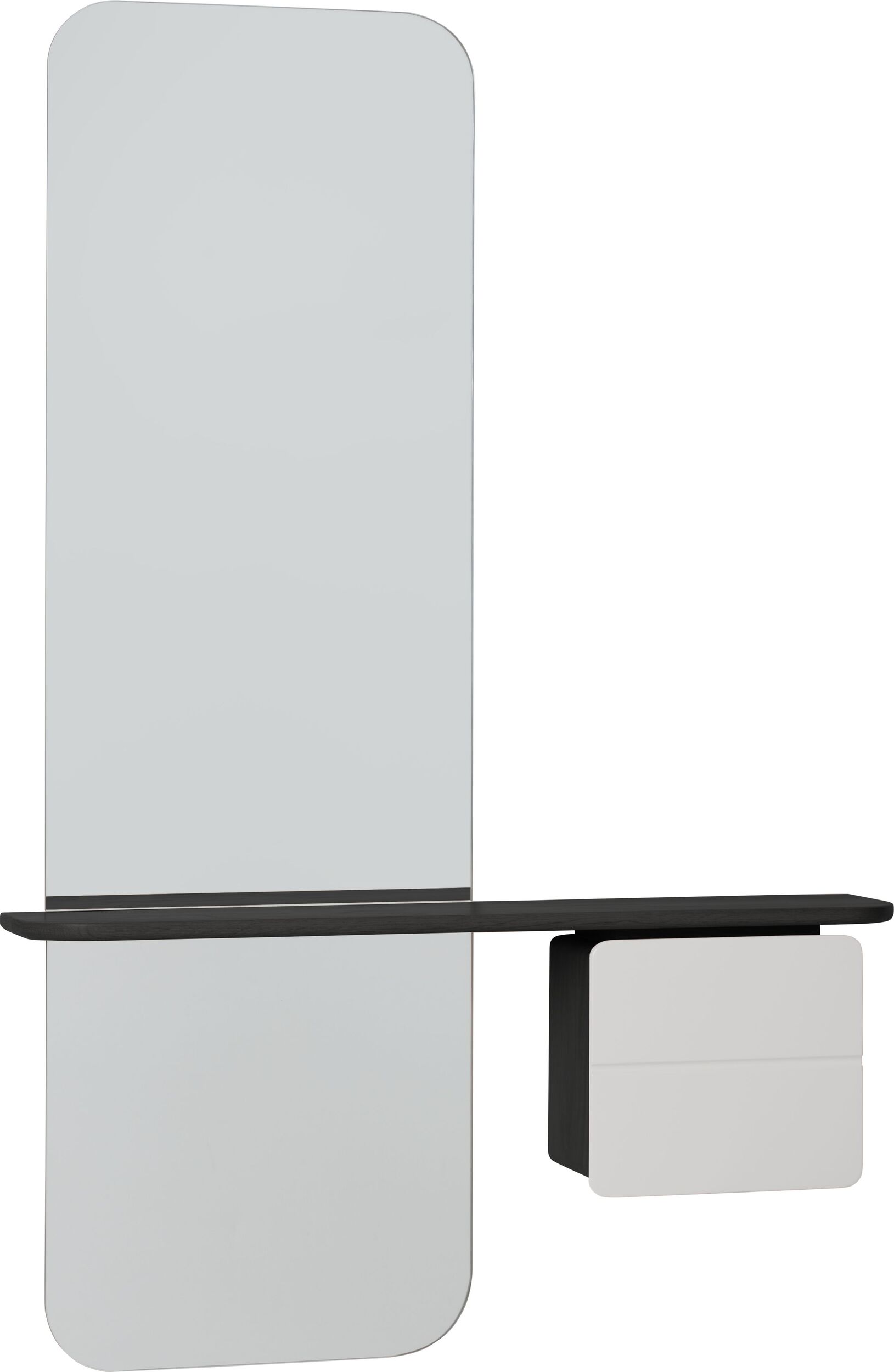 Lustro z półką One More Look czarny dąb szafka szara