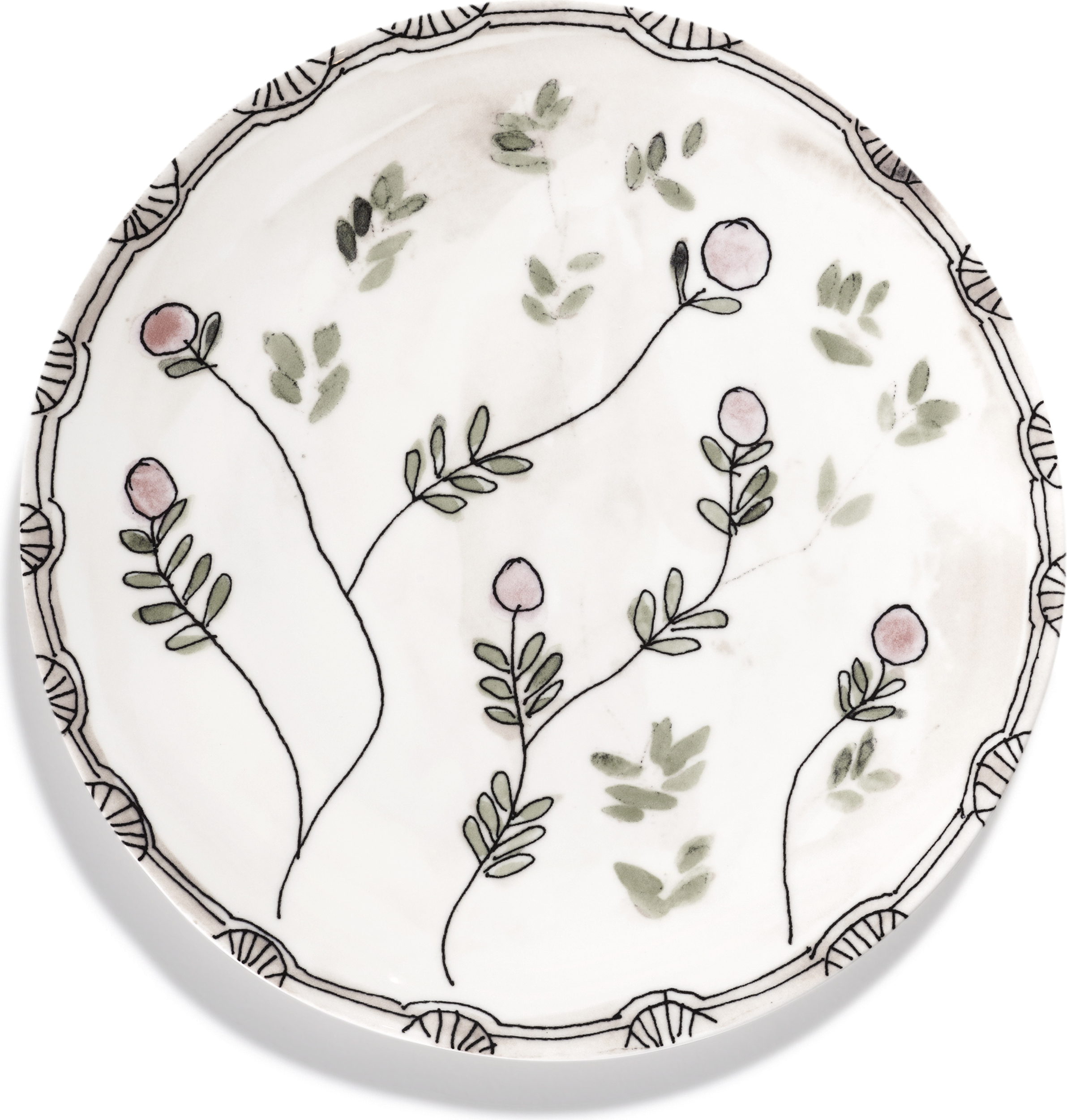 Talerz obiadowy Midnight Flowers Mirtillo Nude 24 cm