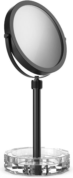 Lusterko kosmetyczne Kristall czarny mat z przezroczystą podstawką