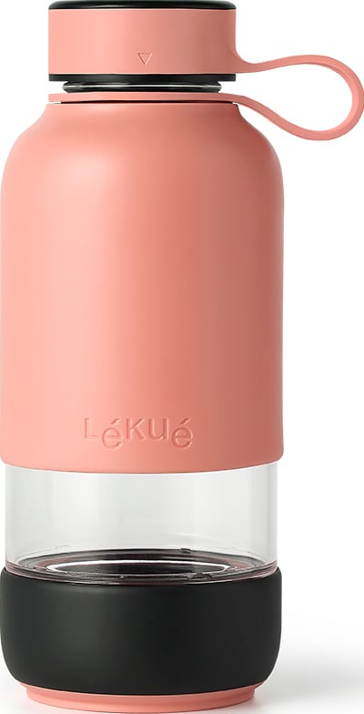 Butelka na wodę To Go ciemnoróżowa szklana