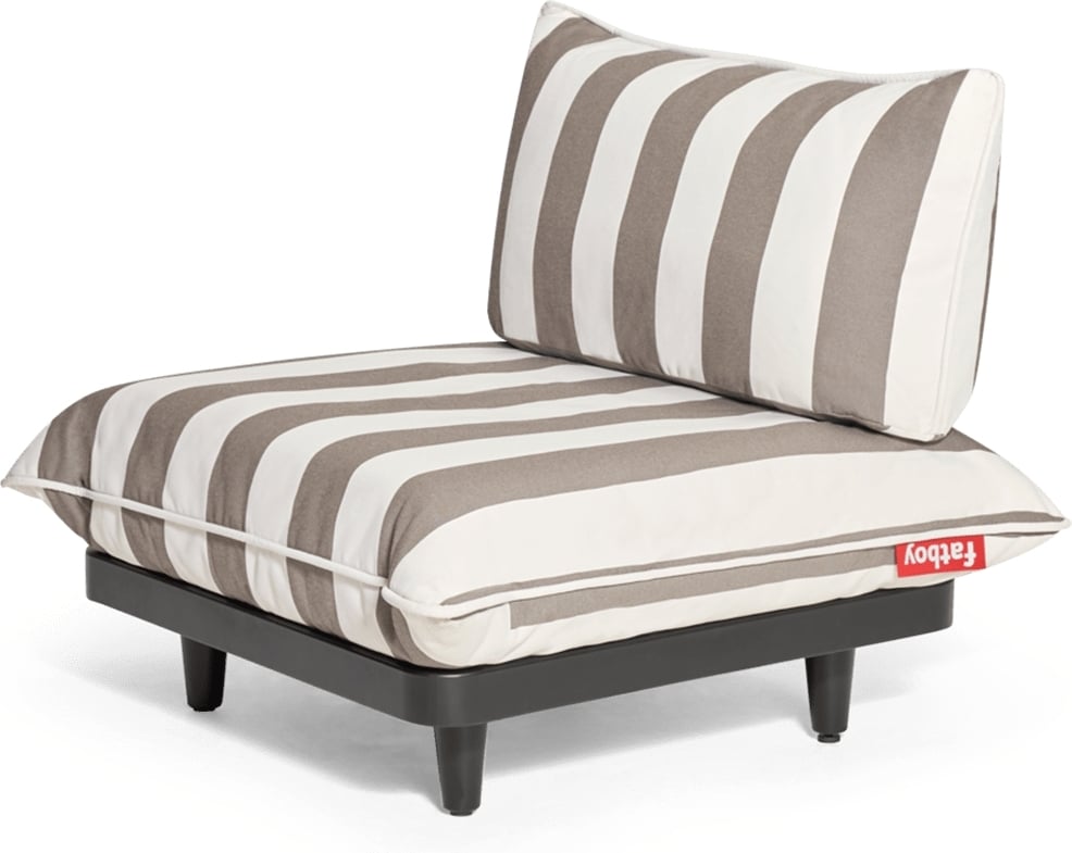 Fotel Paletti w paski brązowo-kremowy