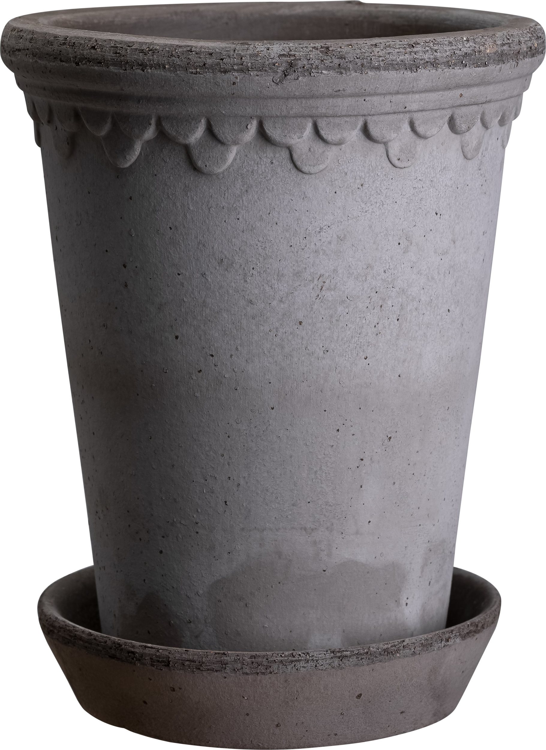 Doniczka Københavner wysoka 18 cm szara z podstawką