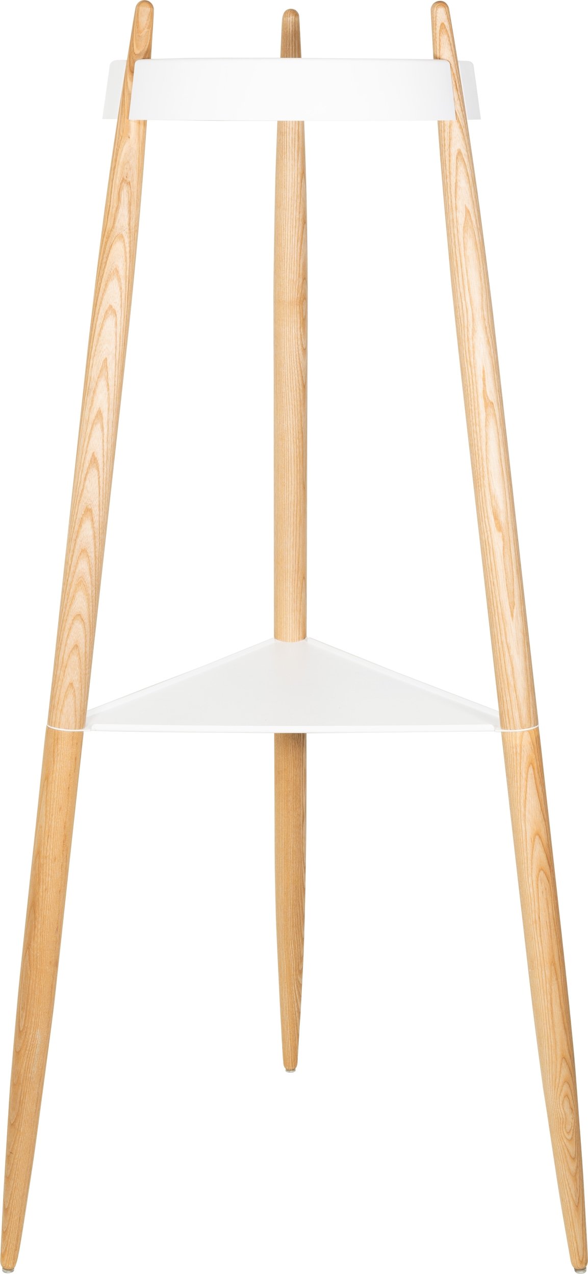 Stolik boczny Liolà wysoki 135 cm biały na jasnych jesionowych nogach