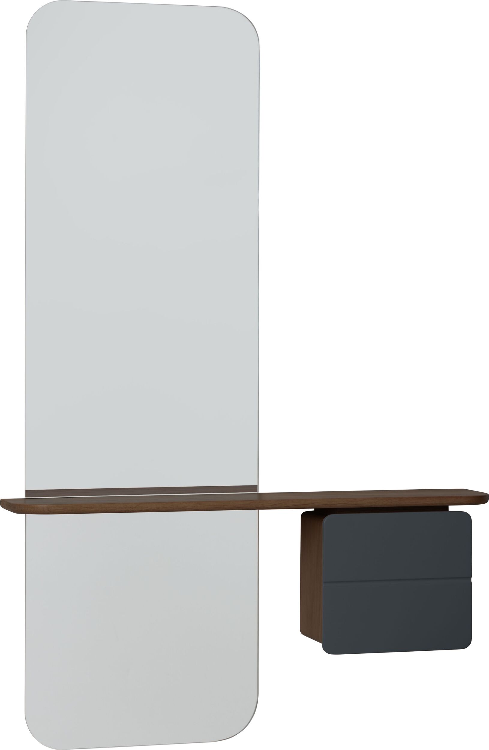 Lustro z półką One More Look ciemny dąb szafka antracytowa