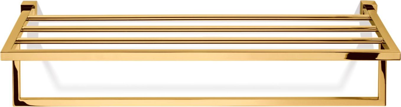Wieszak reling na ręczniki Corner złoty z półką