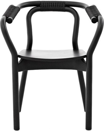 Krzesło Knot czarne z czarnym sznurkiem