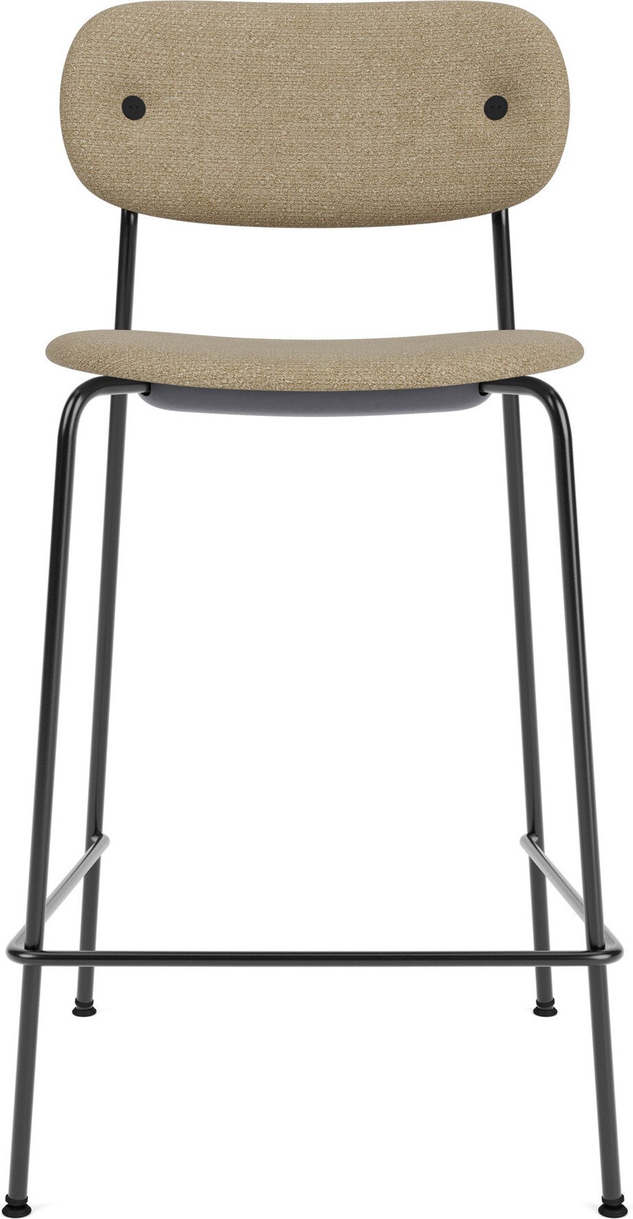 Krzesło barowe Co 95 cm beżowe tapicerowane na czarnych nogach