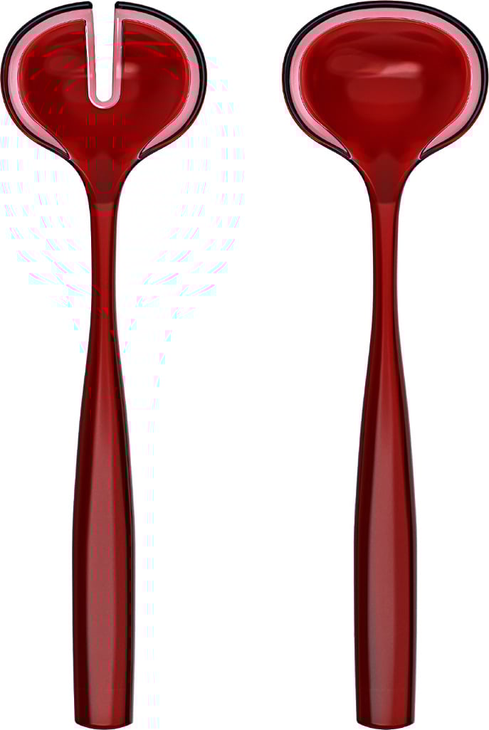 Łyżki do sałaty Dolcevita czerwone z recyklingu 2 szt.