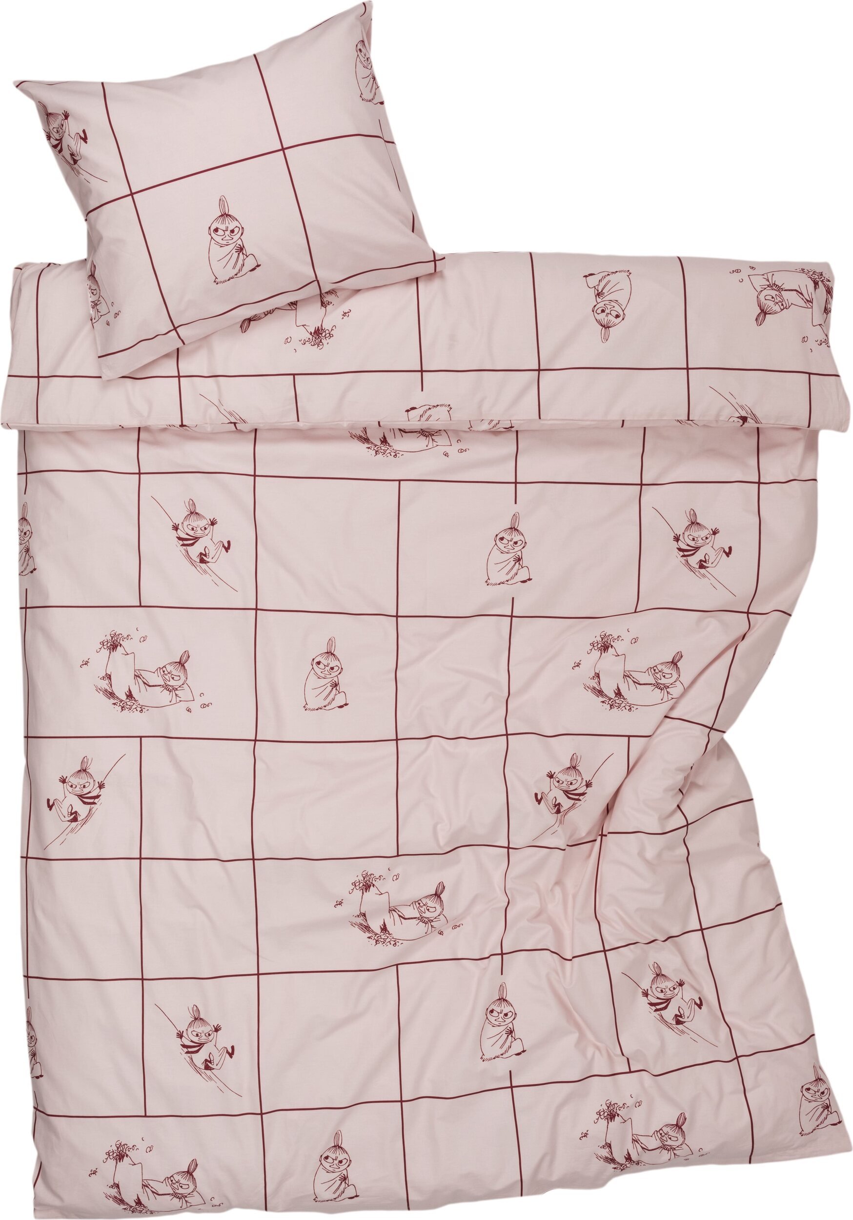 Pościel Arabia Finland Muminki Mała Mi 140 x 200 cm różowa z poszewką na poduszkę 50 x 60 cm