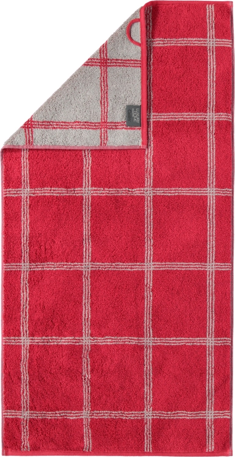 Ręcznik Two-Tone w kratę 80 x 150 cm bordowy