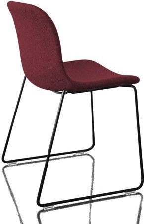 Krzesło Troy tapicerowane lakierowana rama czarna fioletowy melanż