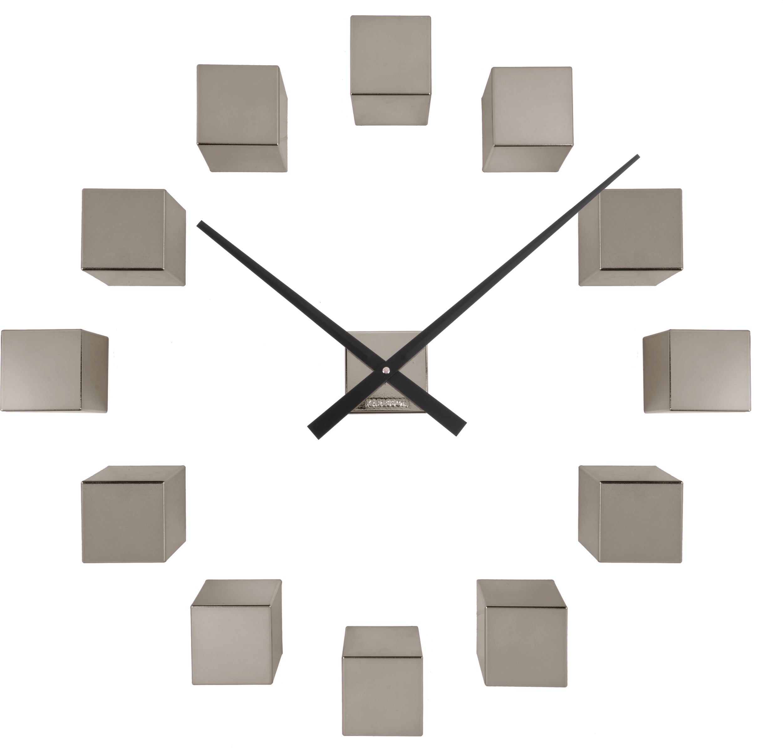 Zegar ścienny DIY Cubic ciemnoszary metaliczny