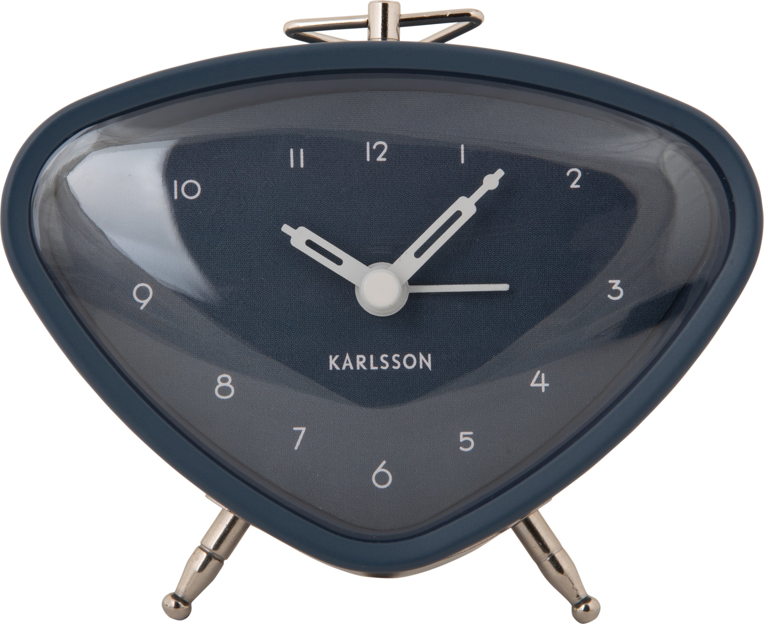 Budzik Triangle granatowy z uchwytem