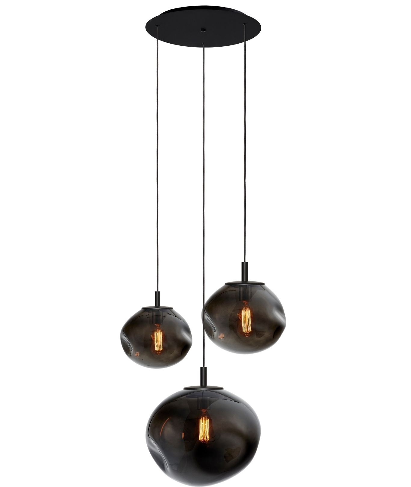 Plafon Avia grafitowy z czarnym mocowaniem