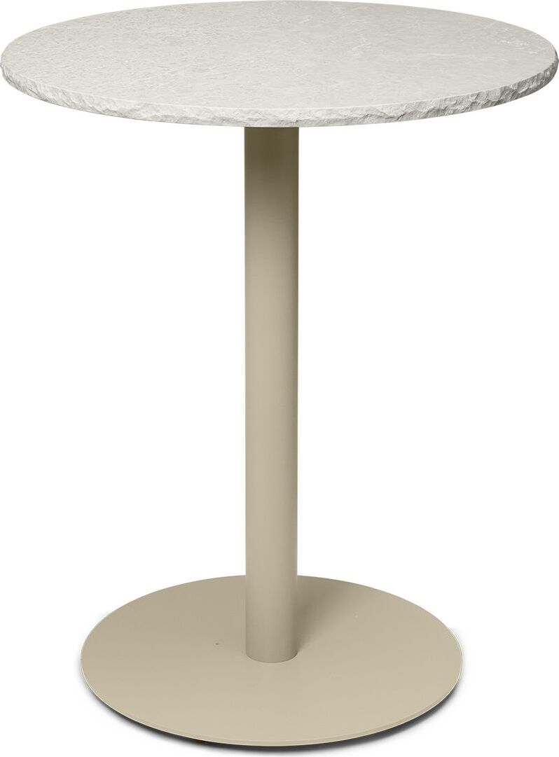 Stolik kawowy Mineral 60 cm z marmurowym blatem na beżowej nodze