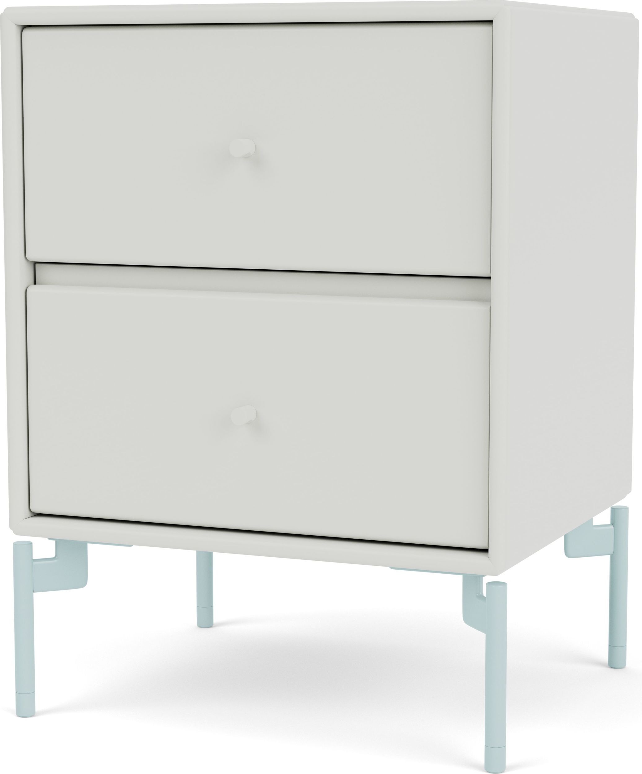 Szafka nocna Drift jasnoszara na jasnobłękitnych nogach