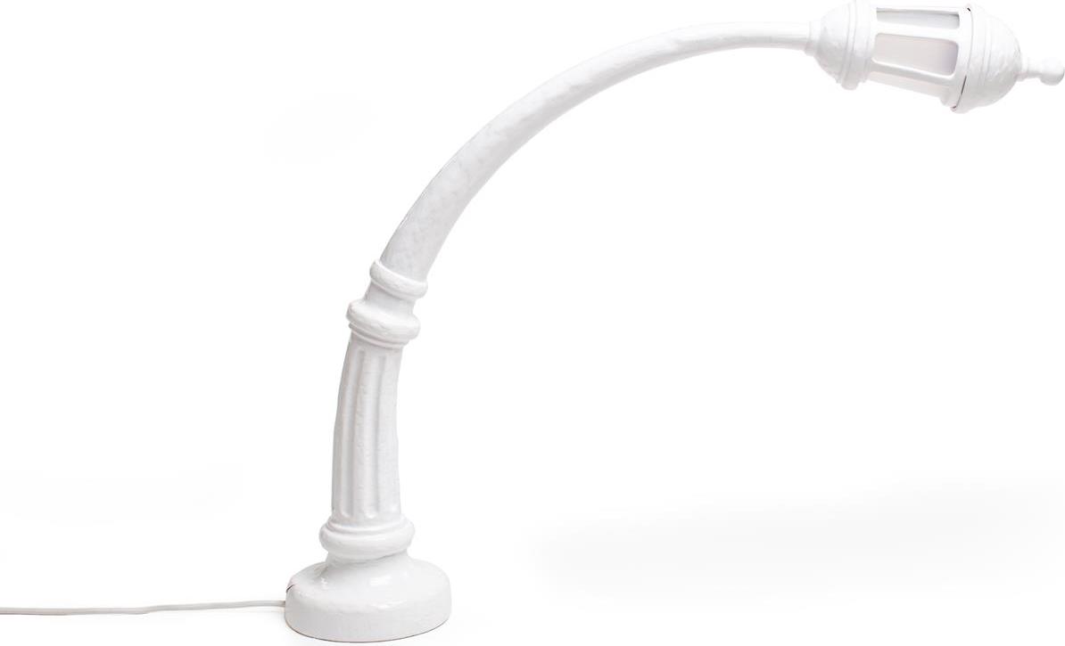 Lampa stołowa Street Lamp przechylona biała