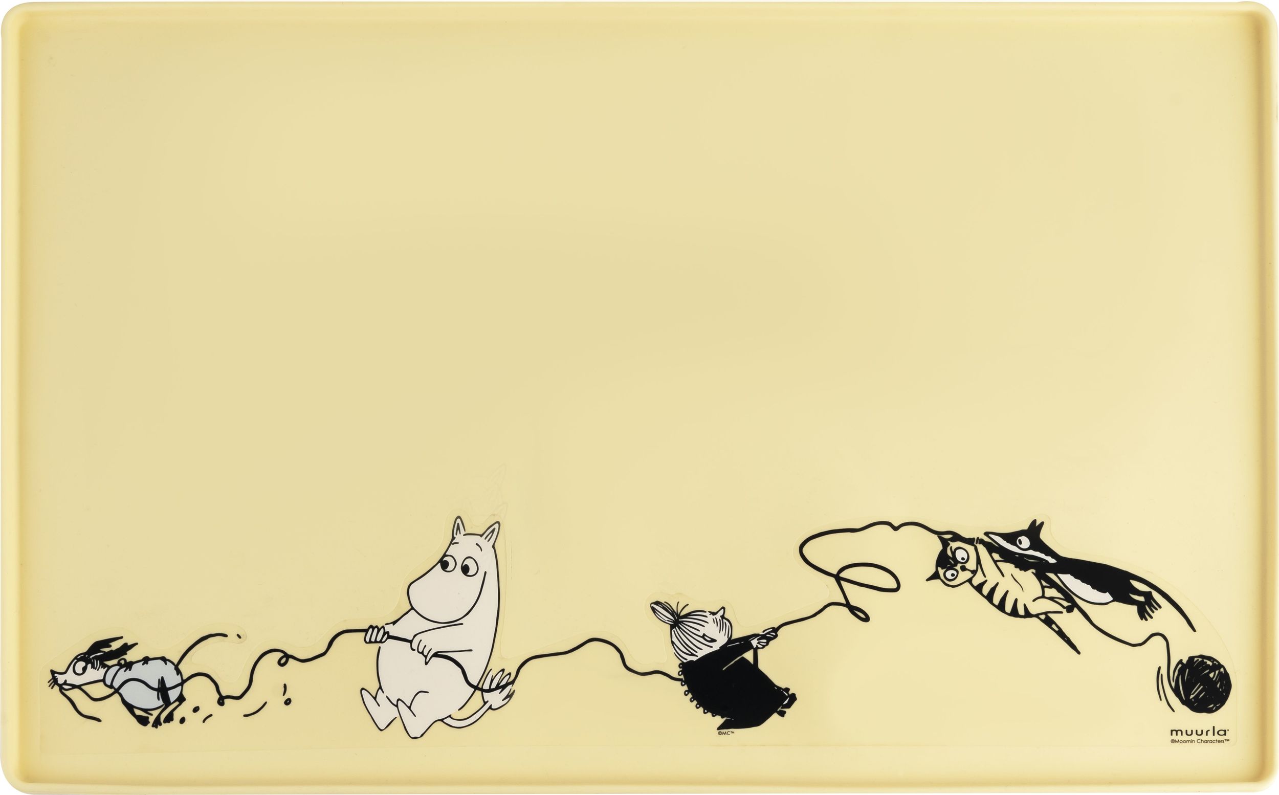 Mata pod miskę dla psa lub kota Muurla Muminki 30 x 48 cm żółta