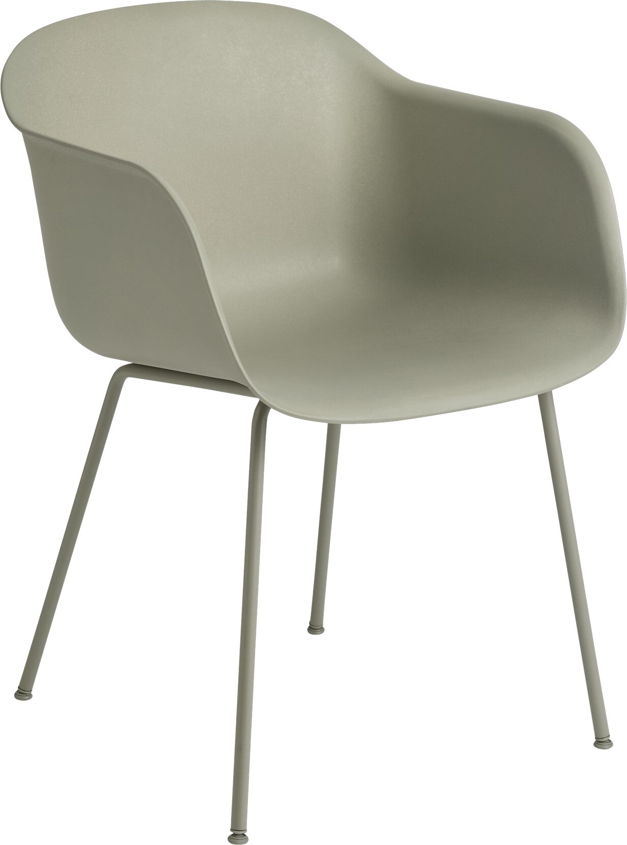 Fotel Fiber Tube szarozielony na stalowych nogach