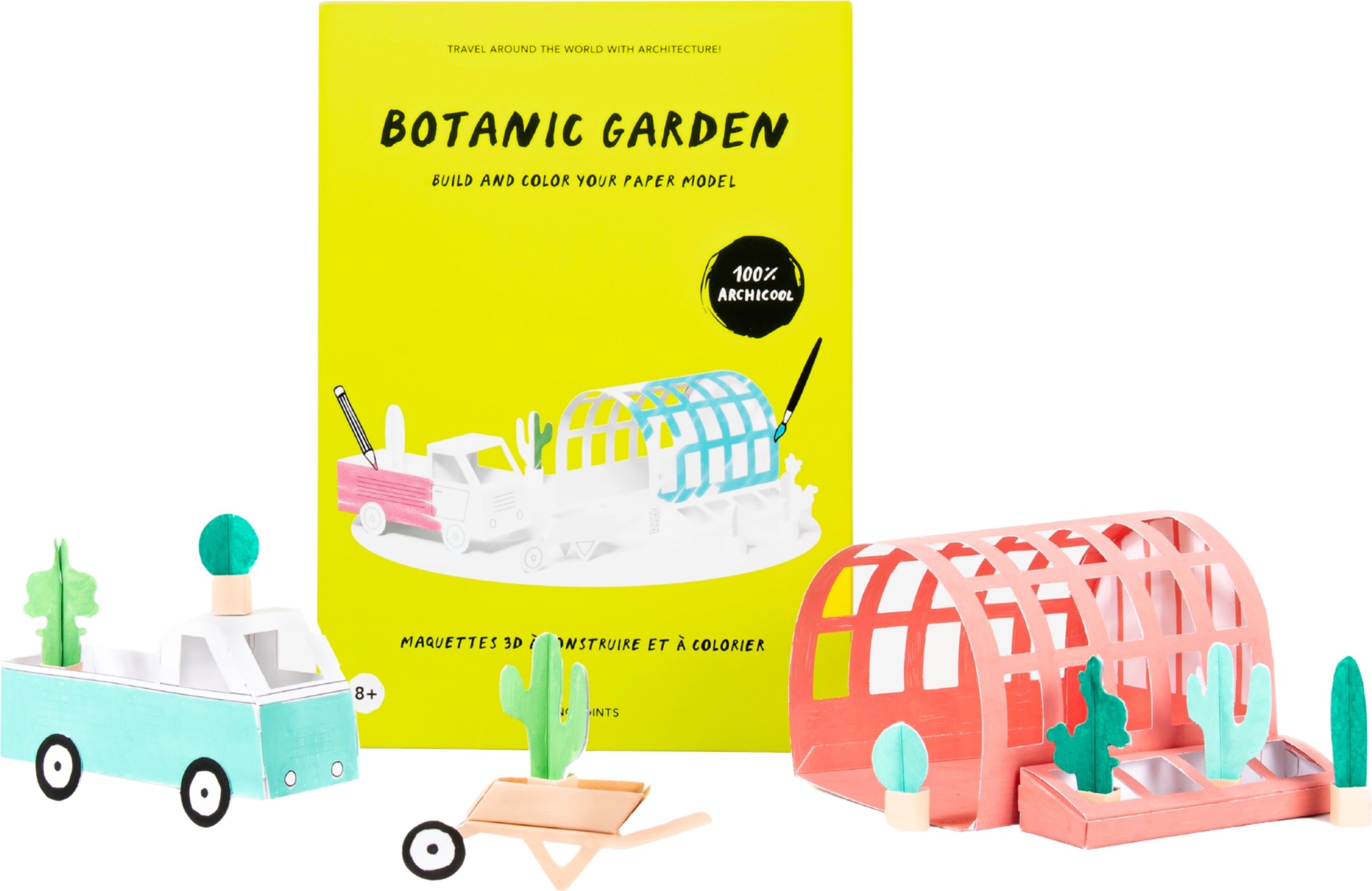 Zestaw do składania z papieru i kolorowania Model Botanic Garden