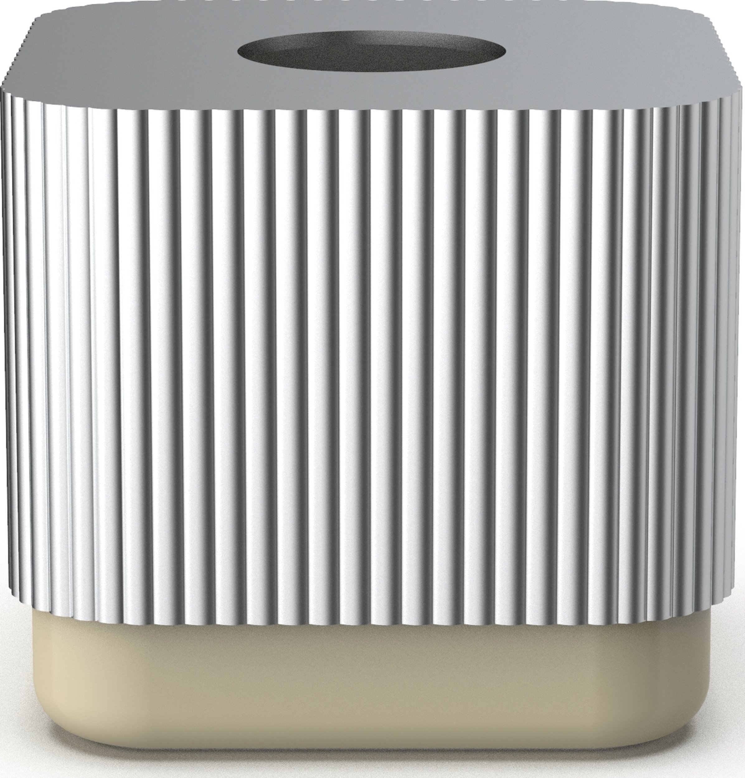 Pojemnik na chusteczki Of Line piaskowy ze srebrną pokrywką