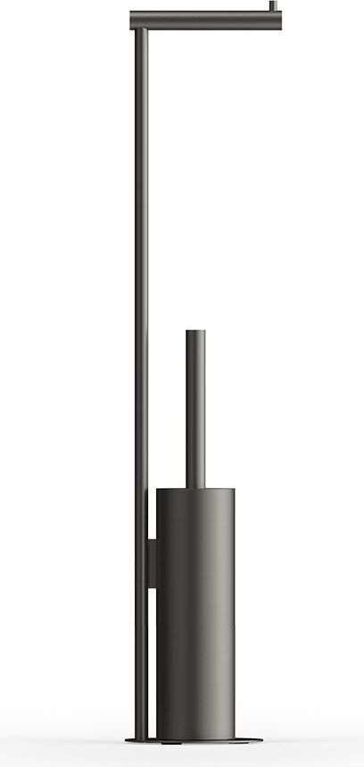 Stojak na papier toaletowy oraz szczotka do WC Bar ciemny metal mat