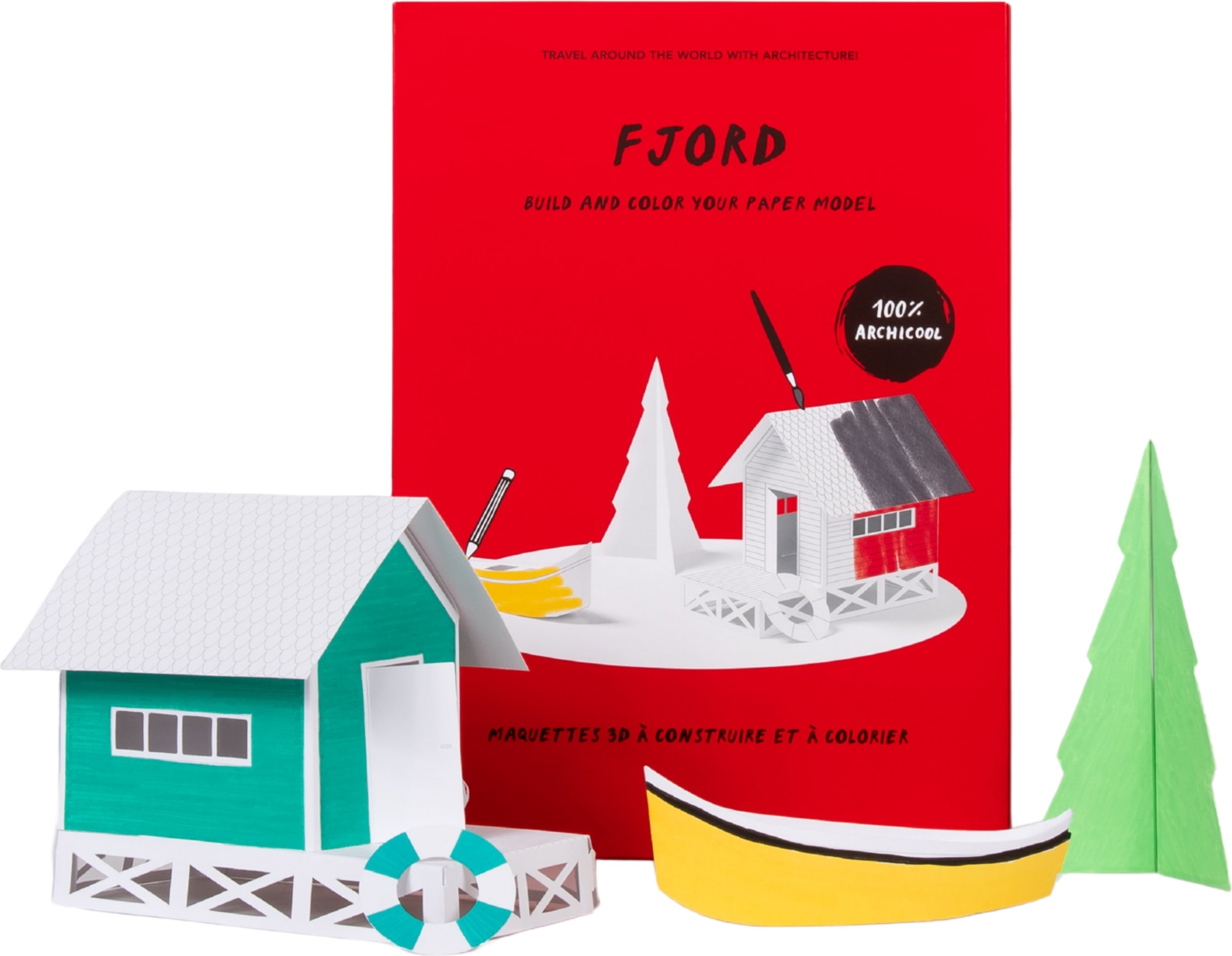 Zestaw do składania z papieru i kolorowania Model Fjord