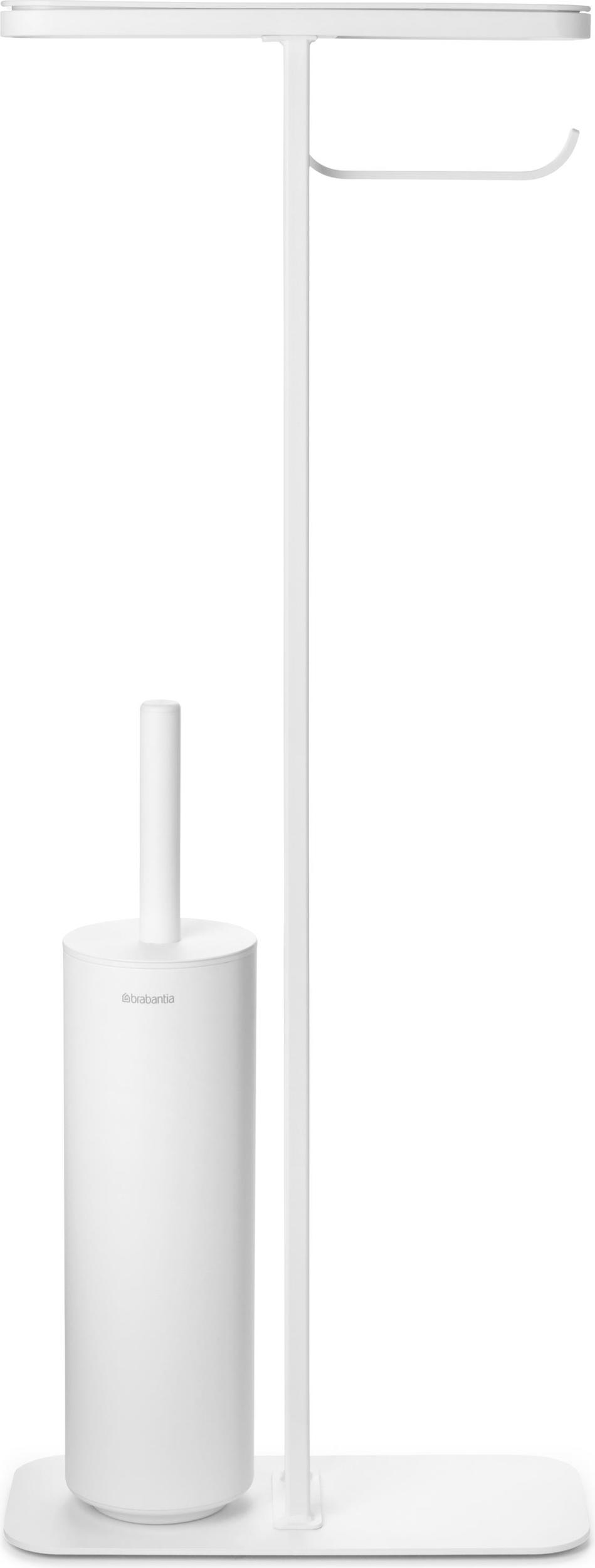 Stojak na papier toaletowy i szczotka do WC MindSet biały z półką