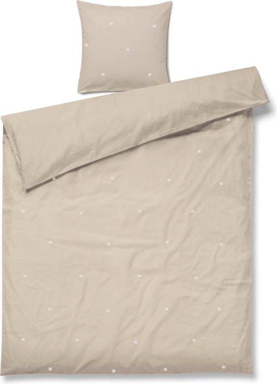 Pościel Daisy 140 x 200 cm piaskowa z poszewką na poduszkę 60 x 63 cm