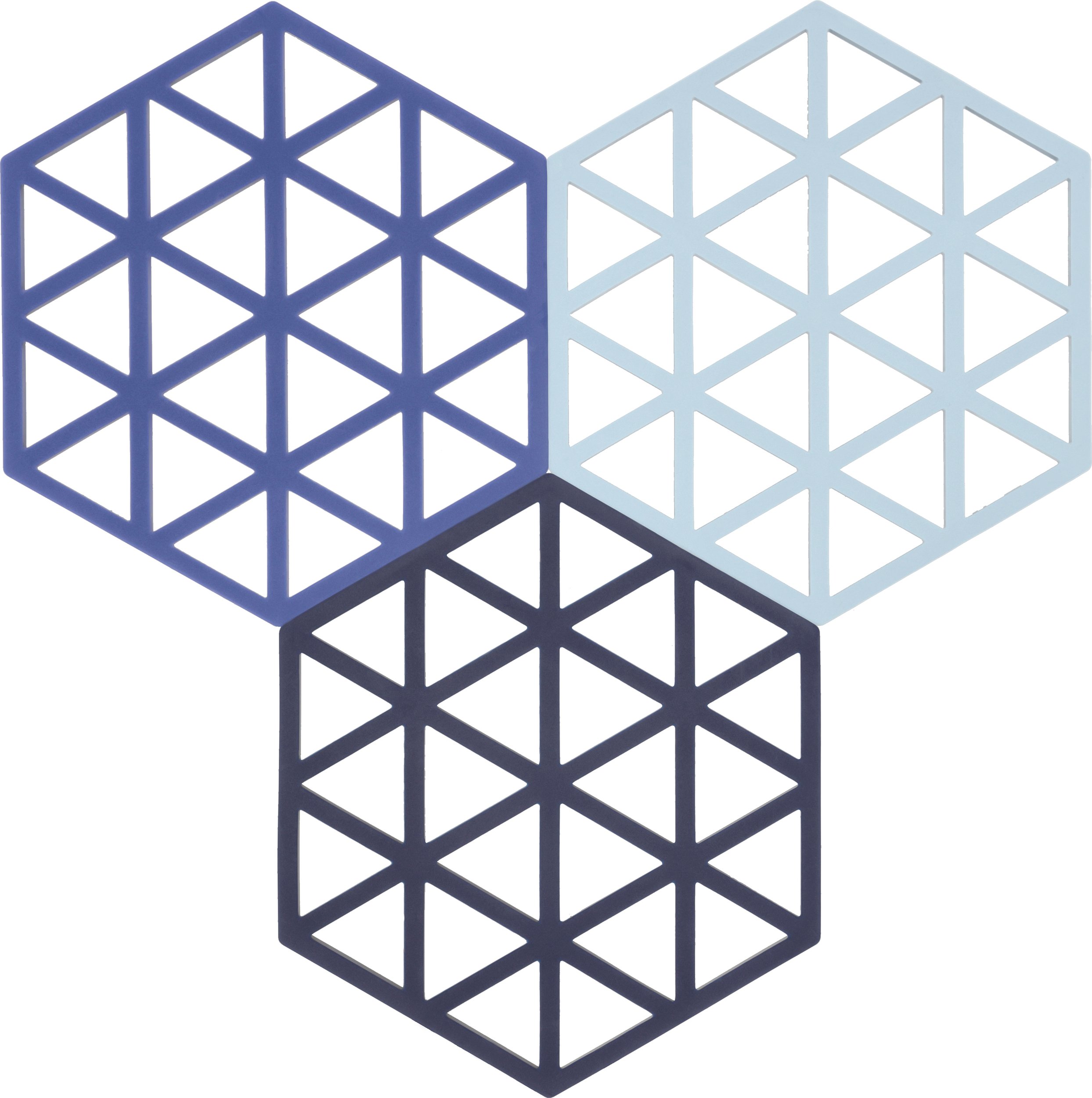 Podstawki pod gorące naczynia Triangles odcienie niebieskiego 3 szt.