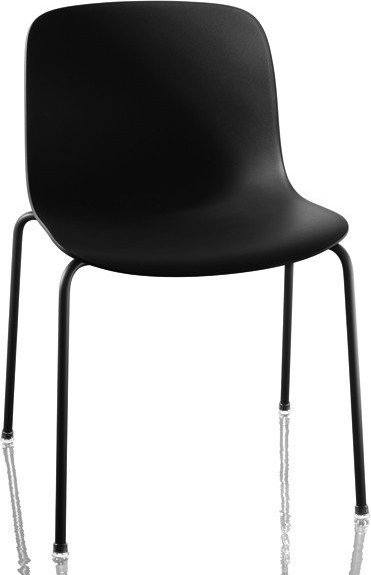 Krzesło Troy Polipropylen lakierowana rama czarne siedzisko