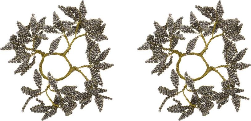 Obrączki na serwetki Pearl szaro-złote 2 szt.